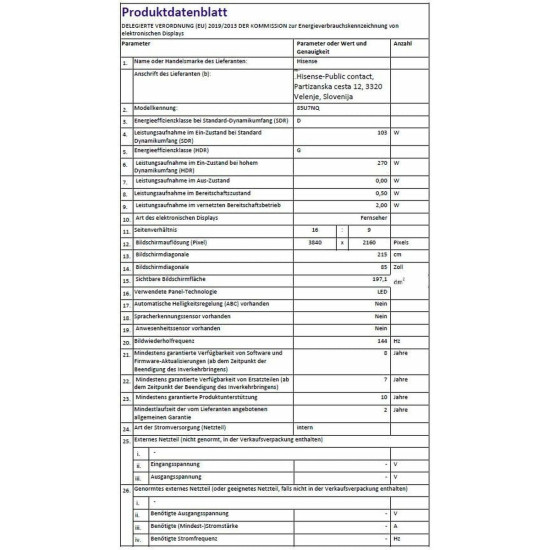 Smart TV Hisense 85U7NQ 4K Ultra HD LED 85"