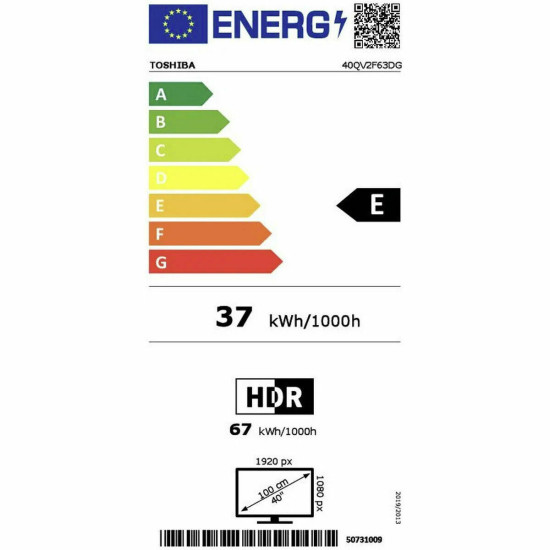 Smart TV Toshiba 40QV2F63DG Full HD 40" LED HDR HDR10+ D-LED HDR10 DVB