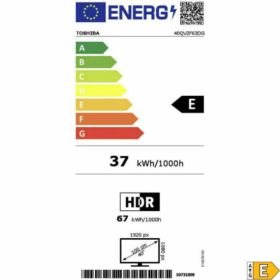 Smart TV Toshiba 40QV2F63DG Full HD 40" LED HDR HDR10+ D-LED HDR10 DVB
